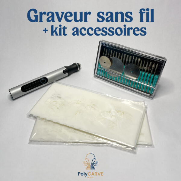 Polycarve Tools Graveur sans fil USB-C – Kit complet de gravure débutant - PolyCarve Tahiti