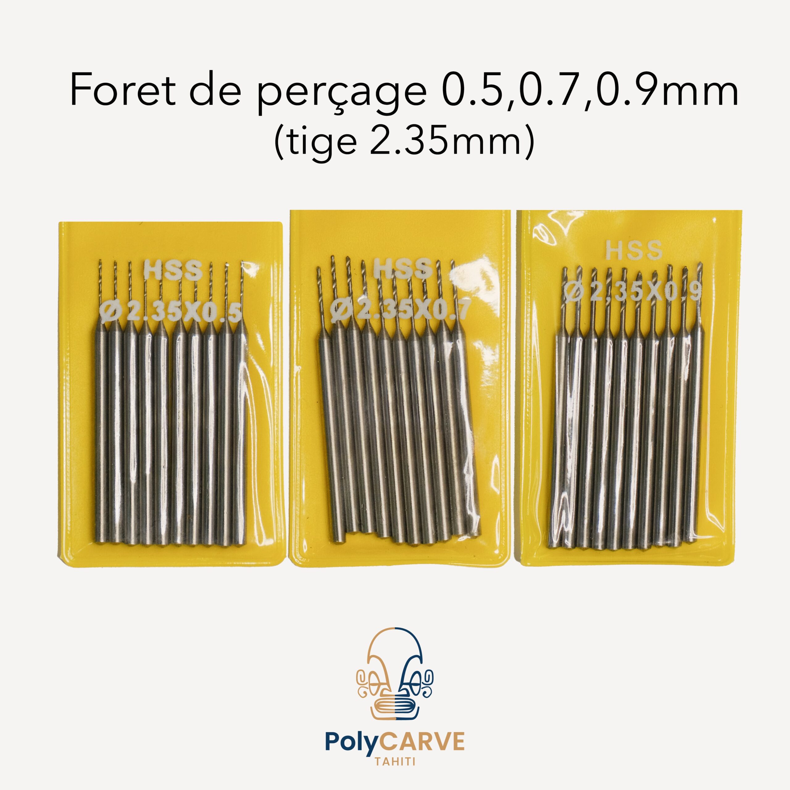 Forets Haute Précision HSS (Acier Rapide) – Lot de 5 (tige 2.35mm)